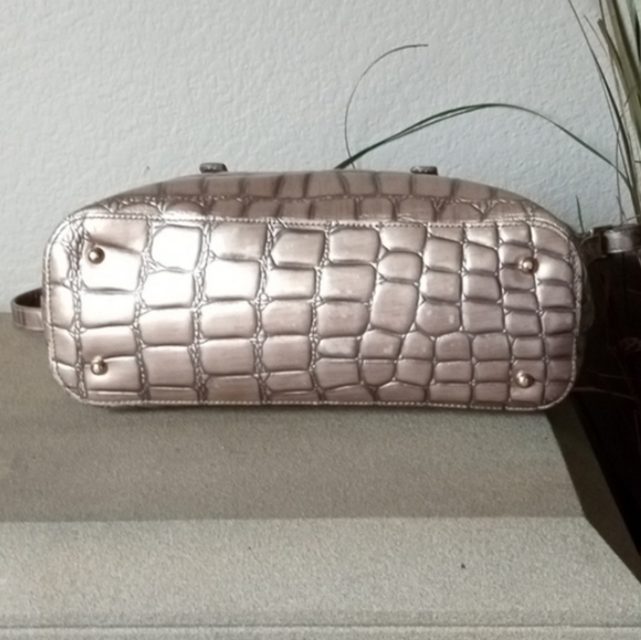 BRAHMIN " Small Asher " Taupe Glossy Satchel Shoulder Bag Purse. For Dillards. - Picture 7 of 16